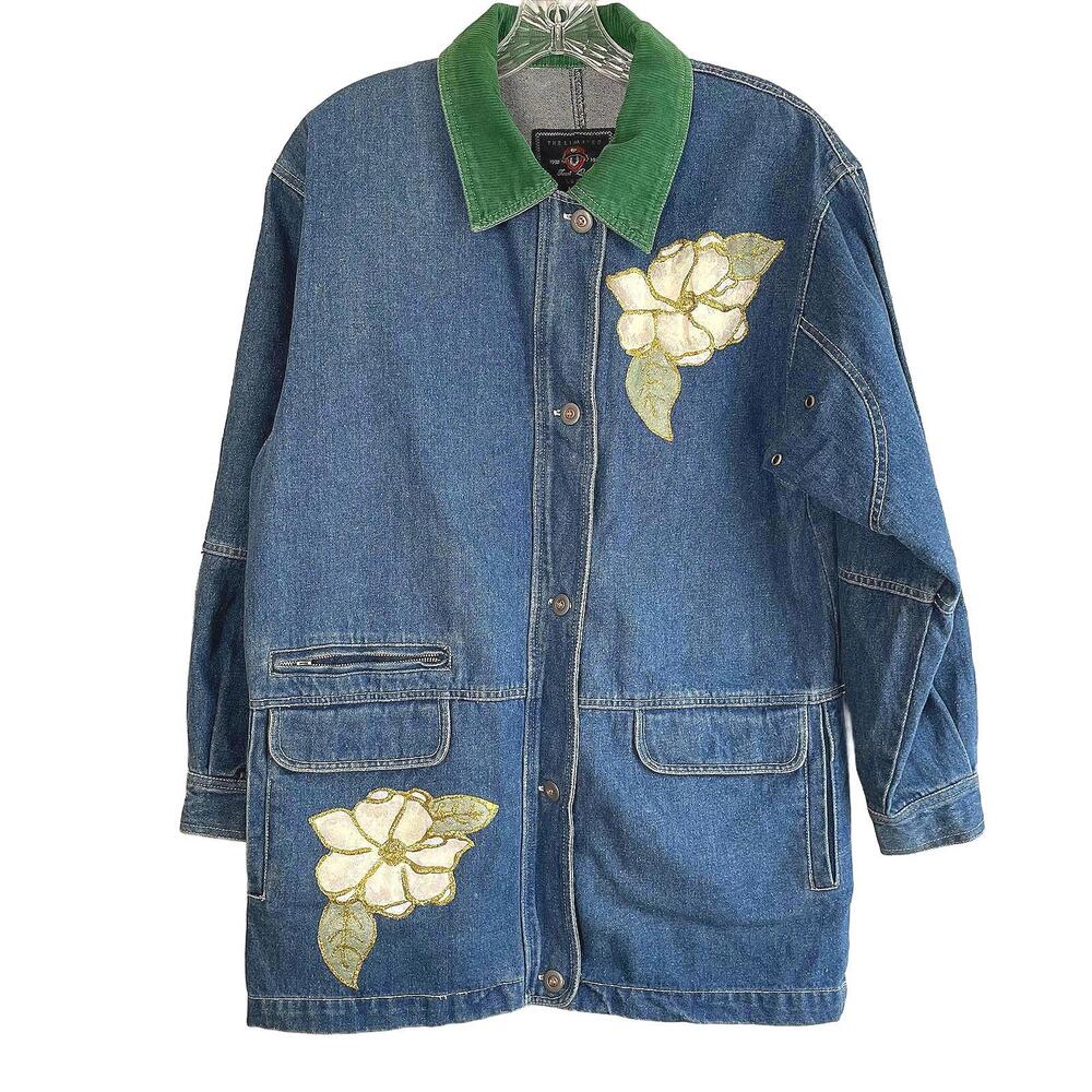 90s Vintage The Limited 100% Cotton & Corduroy Denim Button Up Jacket